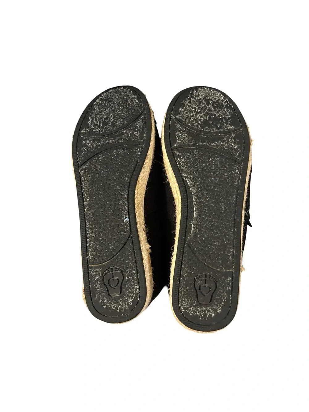 BOBS Black Espadrille Wedge Bohemian Coastal Preppy Earthy Slip-Ons Size 7.5